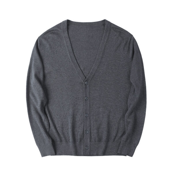 V-neck Solid Color Sweater For Men - Image 3