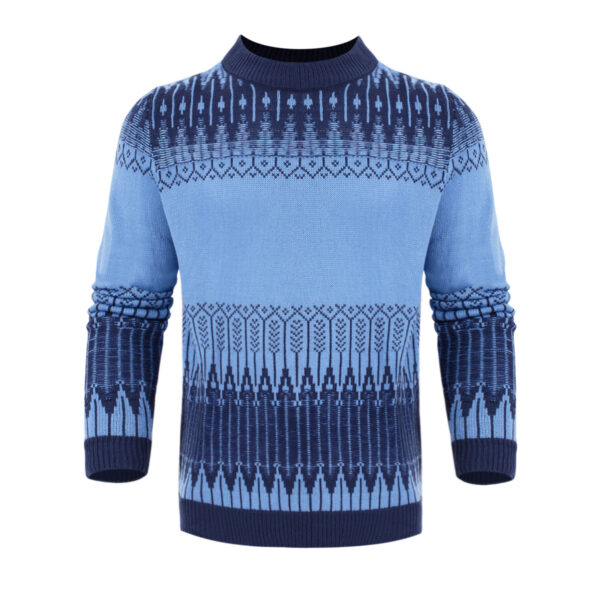 Men's Crewneck Pullover Sweater Unisex Fair Isle Long Sleeve Knitted Sweater - Image 4