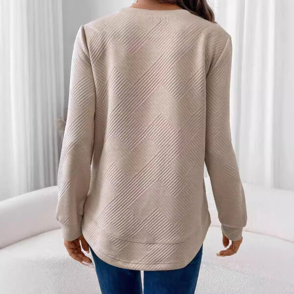 Women's Crew Neck Casual Long Sleeve Shirt - Image 4