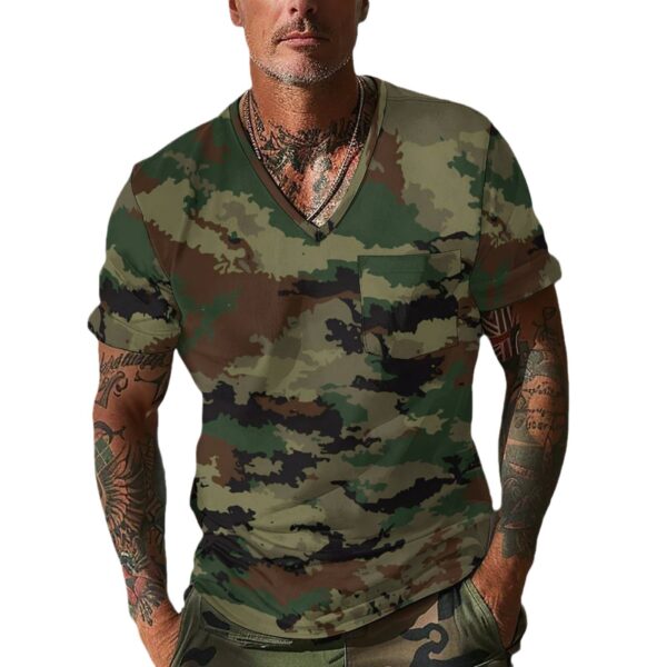 Summer Men's Design Camouflage Breathable Loose Fashion Short Sleeve - Image 2