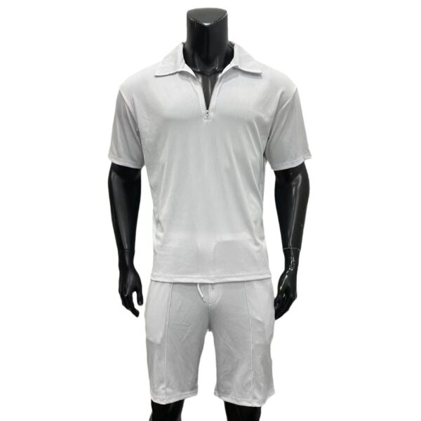 Summer Fashion Mens Clothing  Men's Suits New Zipper Polo Casual Short Sleeve Drawstring Shorts Men's Set - Image 7