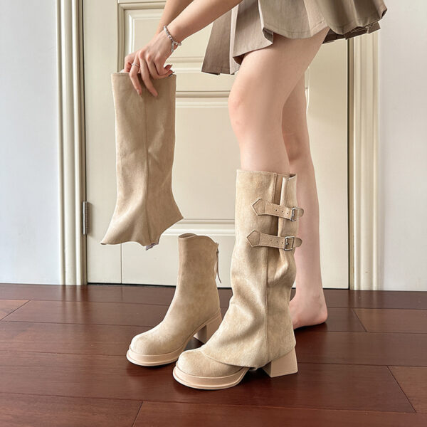 Two-way Wear Long Boots Removable High Heel High Leg Boot - Image 2