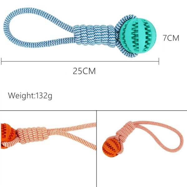 Dog Toys Balls Interactive Treat Rope Rubber Leaking Balls For Small Medium Dogs Chewing Bite Resistant Pet Tooth Cleaning - Image 4