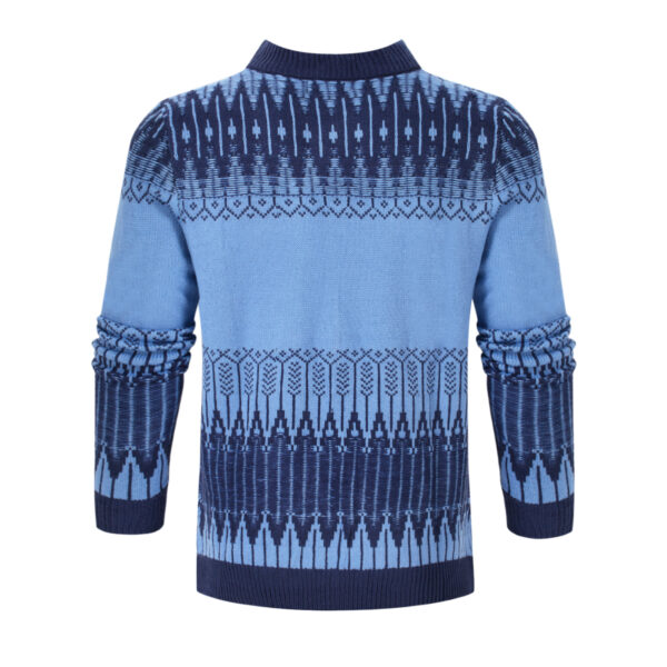 Men's Crewneck Pullover Sweater Unisex Fair Isle Long Sleeve Knitted Sweater - Image 3