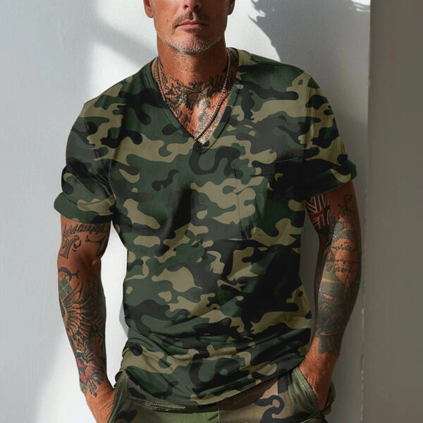 Summer Men's Design Camouflage Breathable Loose Fashion Short Sleeve - Image 5