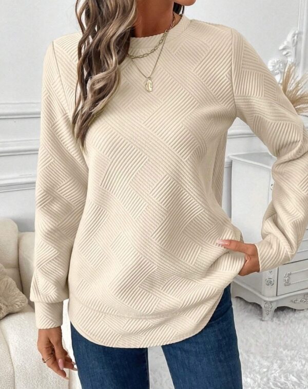 Women's Crew Neck Casual Long Sleeve Shirt - Image 2