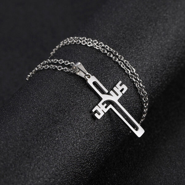 Stainless Steel Cross Pendant Necklace Men And Women All-matching - Image 2