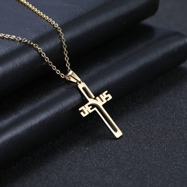 Stainless Steel Cross Pendant Necklace Men And Women All-matching - Image 4