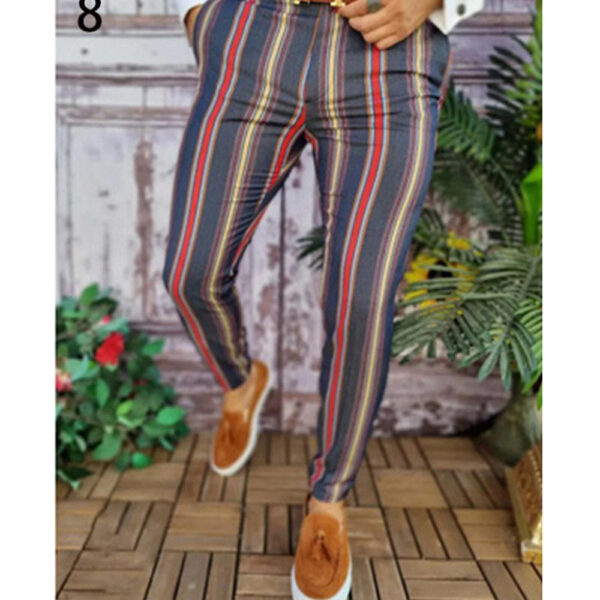 Printed Men's Slim Fit Fashion Casual Suit Pants Length - Image 2