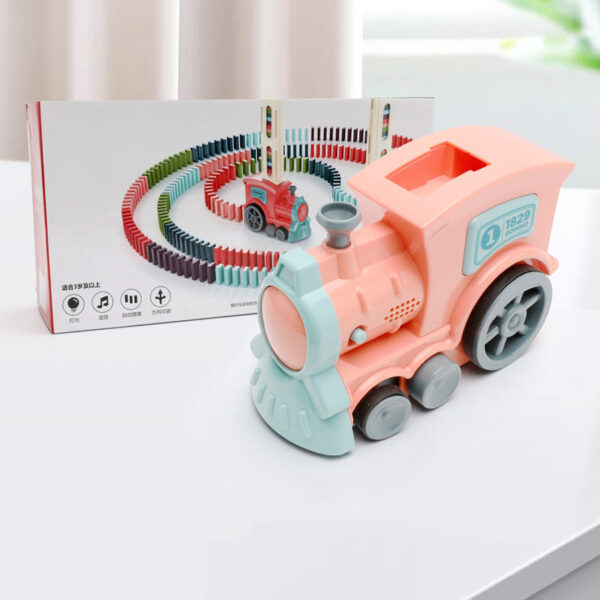 Domino Train Toys Baby Toys Car Puzzle Automatic Release Licensing Electric Building Blocks Train Toy - Image 2