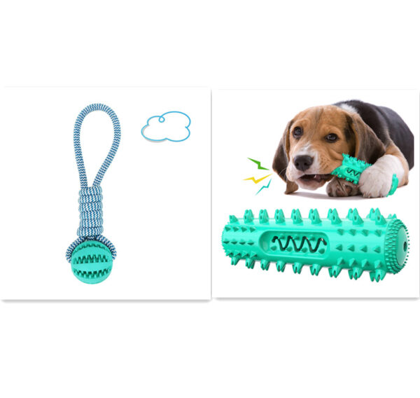 Dog Toys Balls Interactive Treat Rope Rubber Leaking Balls For Small Medium Dogs Chewing Bite Resistant Pet Tooth Cleaning - Image 3