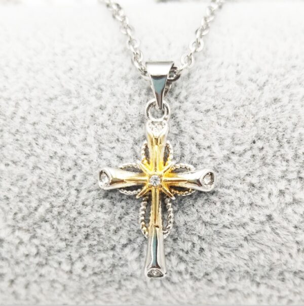 Octagonal Star Cross Alloy Pendant - Image 2