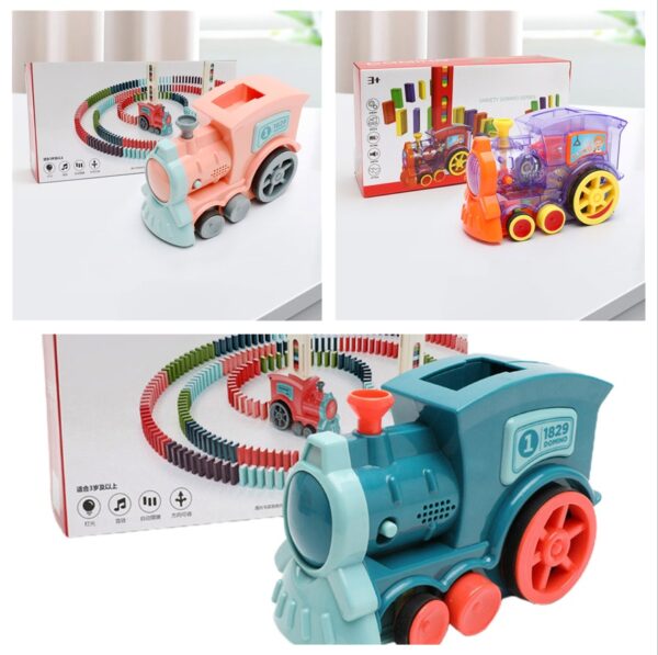 Domino Train Toys Baby Toys Car Puzzle Automatic Release Licensing Electric Building Blocks Train Toy - Image 5