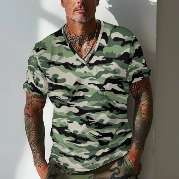 Summer Men's Design Camouflage Breathable Loose Fashion Short Sleeve - Image 3