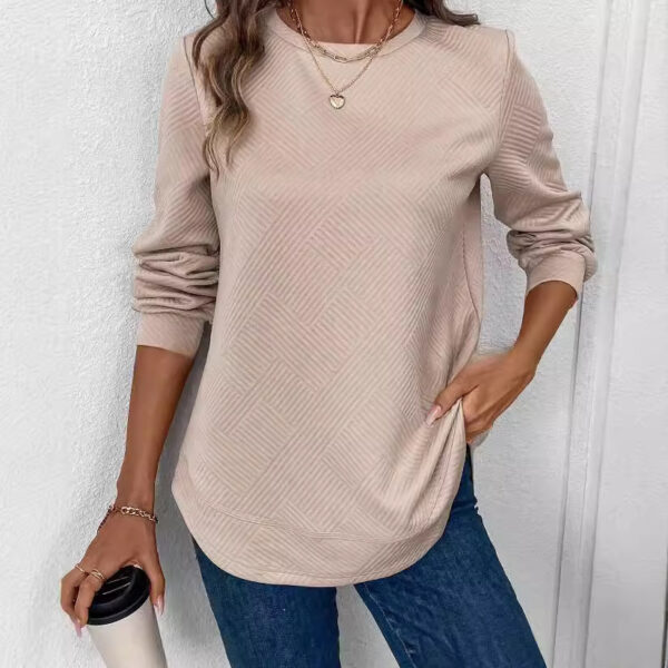 Women's Crew Neck Casual Long Sleeve Shirt - Image 5